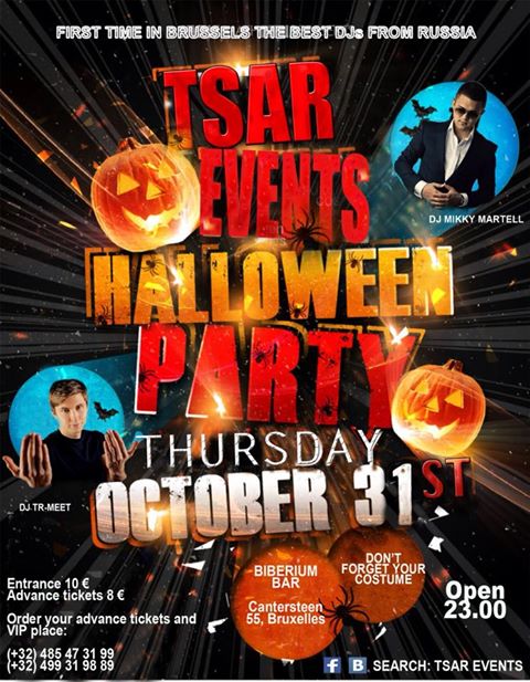 Affiche. TSAR events приглашает на свою вечеринку soirée Halloween. 2013-10-31